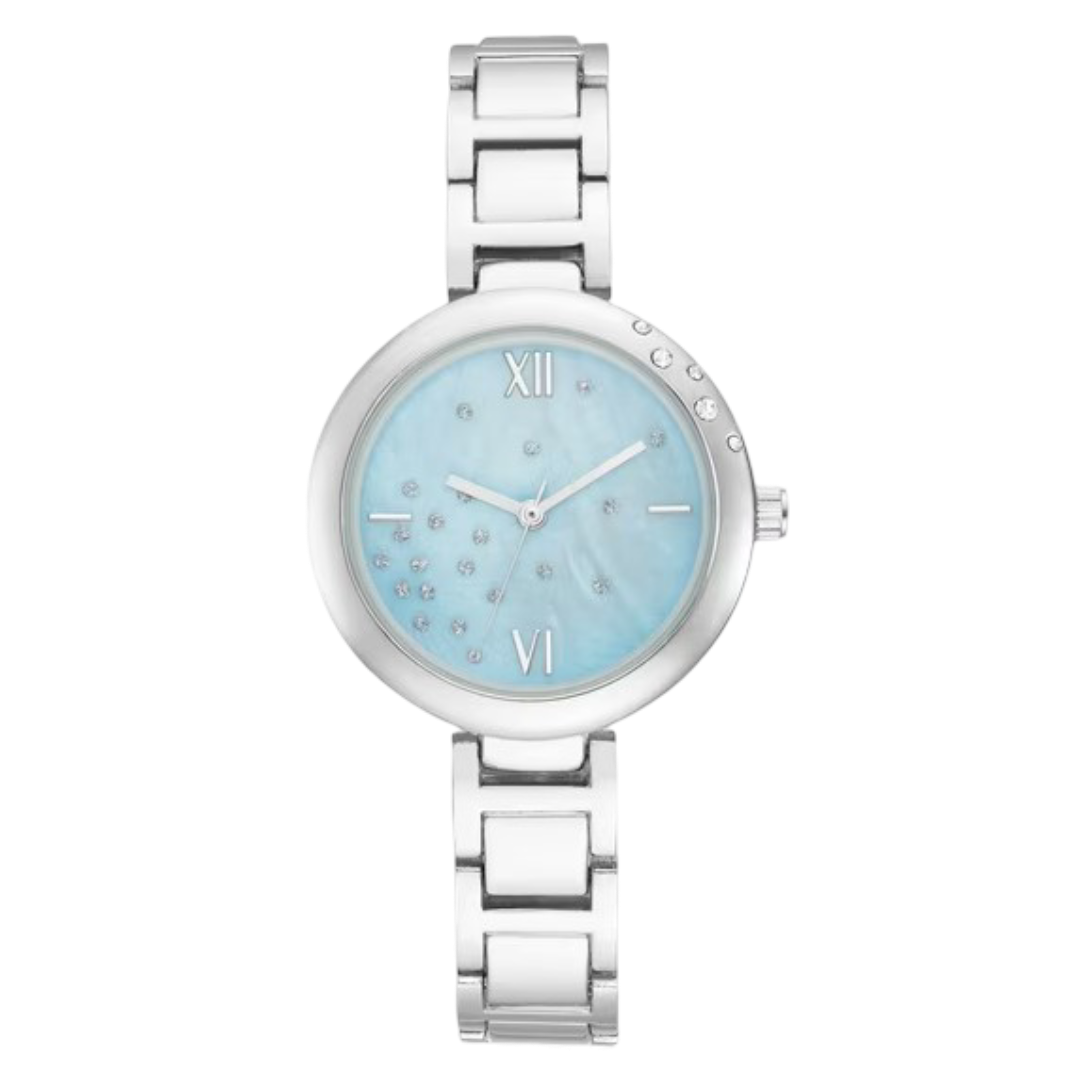 Women's White Analog Watch with Modern Design